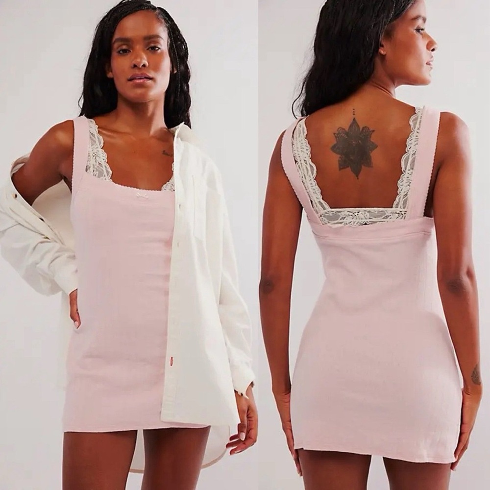 Free People Why we End Game Pointelle Nightie Dress